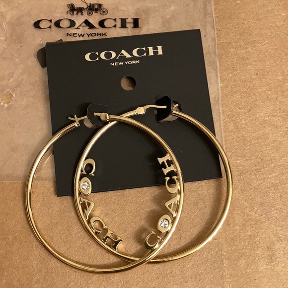 Coach Jennifer Lopez Medium Hoop Earrings NWT - Picture 5 of 7